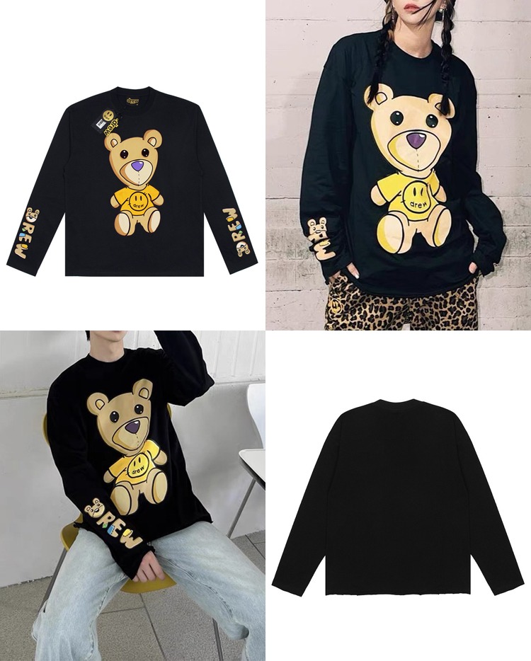 DREW HOUSE Theodore Long Sleeve T-shirt SS Tee Mascot Teddy Bear