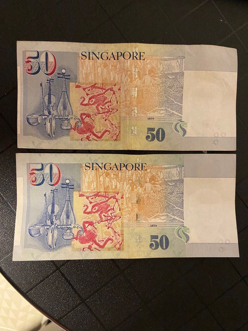 Error Note $50 misalignment (Category: Currency) located in Singapore. Submitted by weilie707 (Listing ID 1234772988, Image 2). Description: Top photo show the misalignment $50 note..