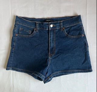 F21 HW DENIM SHORTS DARK