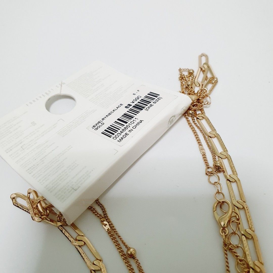 Forever 21 gold chain necklace on sale