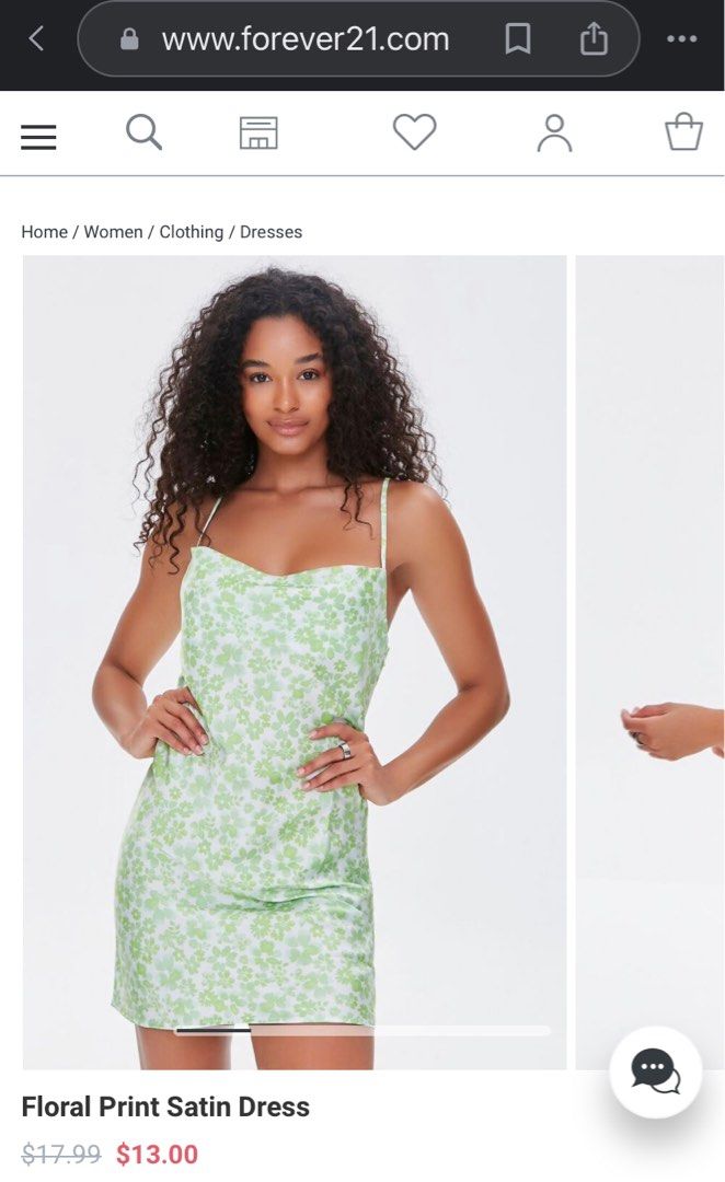 Forever 21 green floral dress sale