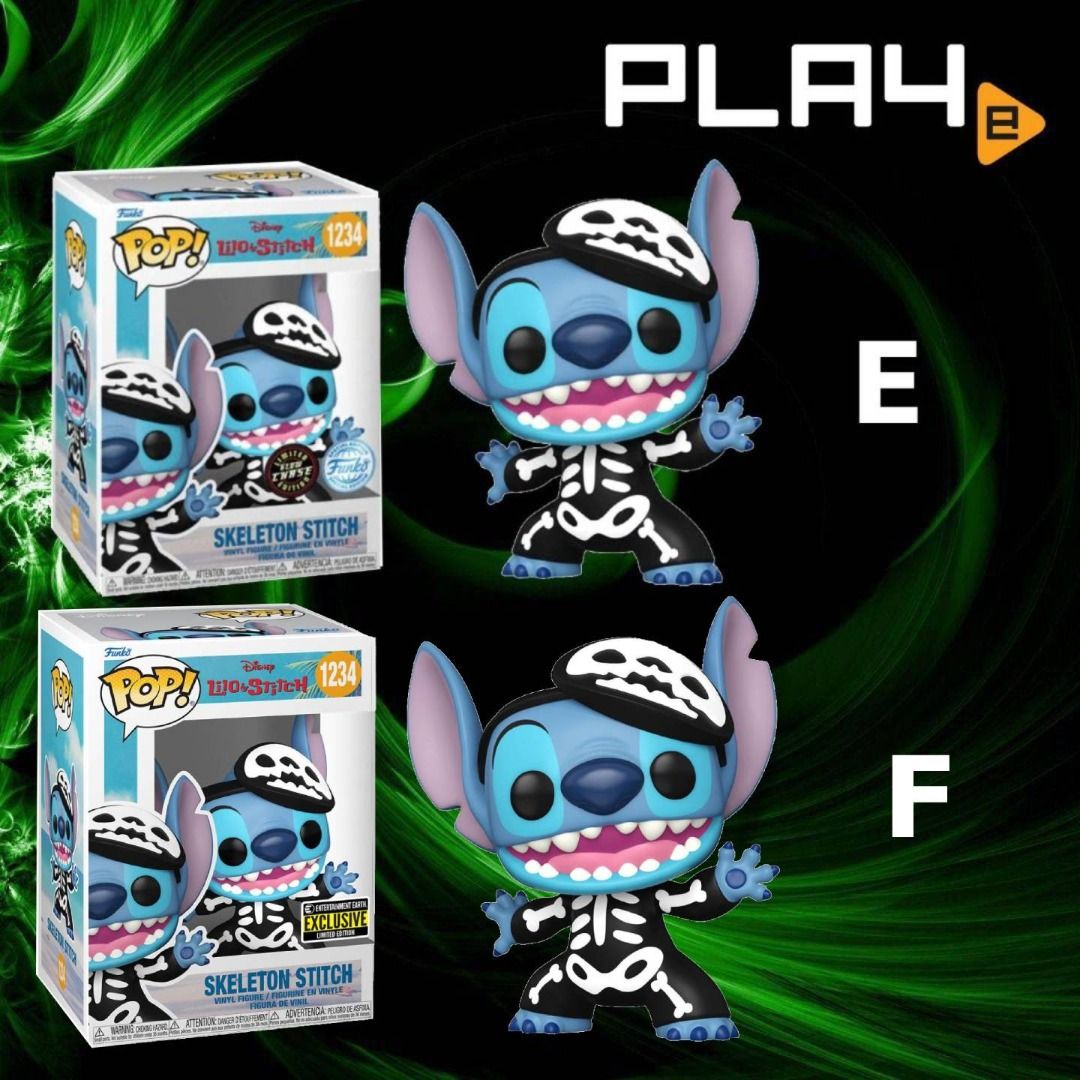 Funko POP! Disney Lilo & Stitch - Skeleton Stitch Chase GITD Bundle EE  Exclusive