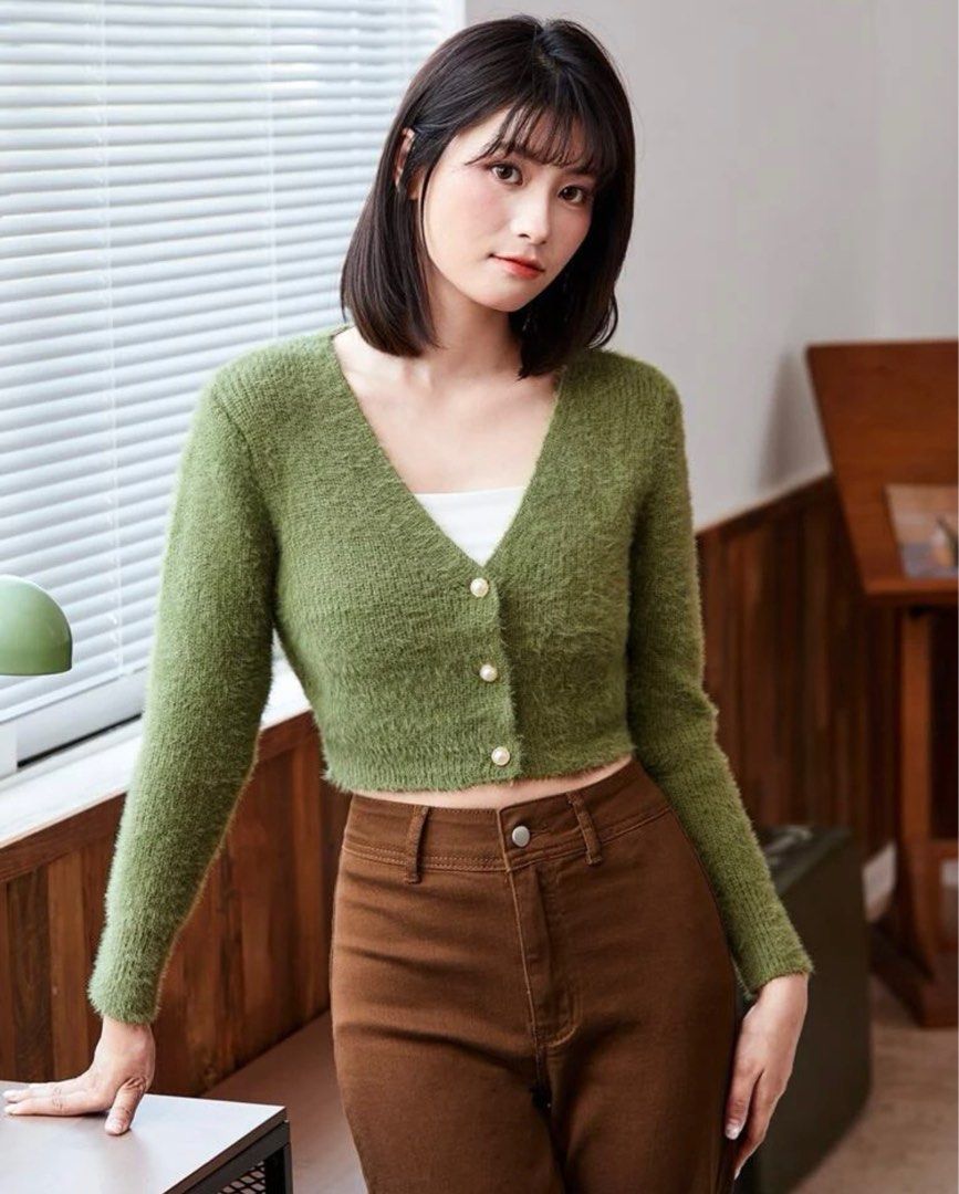 Fuzzy cardigan new arrivals
