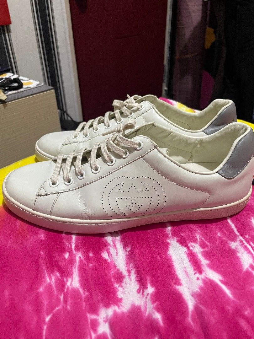 gucci ace perforated interlocking g sneakers on Carousell