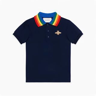 Gucci Polo Dog Embroidery Rainbow