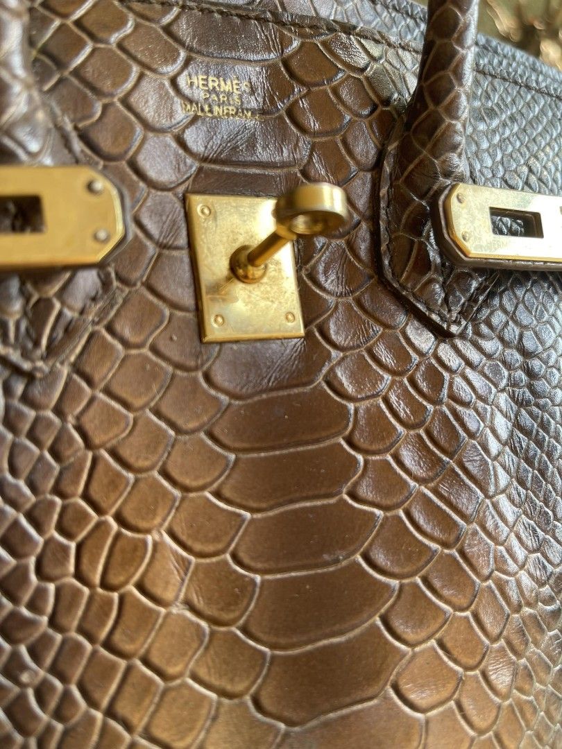 hermes birkin snake skin 25cm, Luxury, Bags & Wallets on Carousell