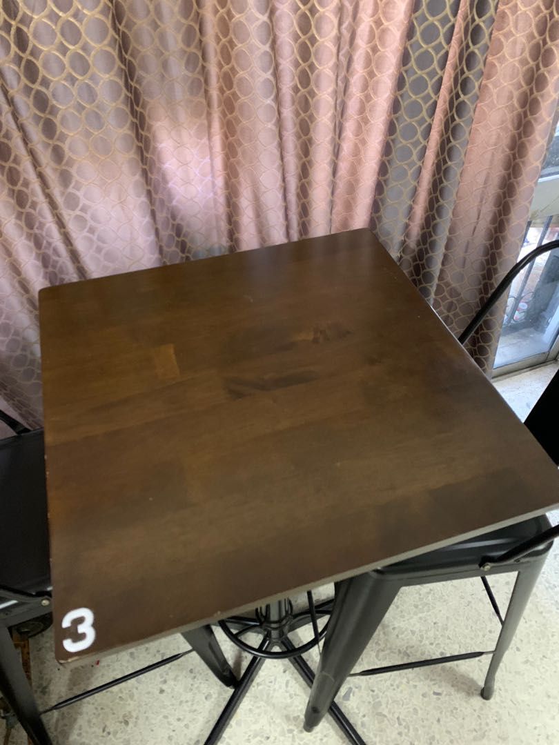 High dining table / bar table with 2 high chairs, Furniture & Home