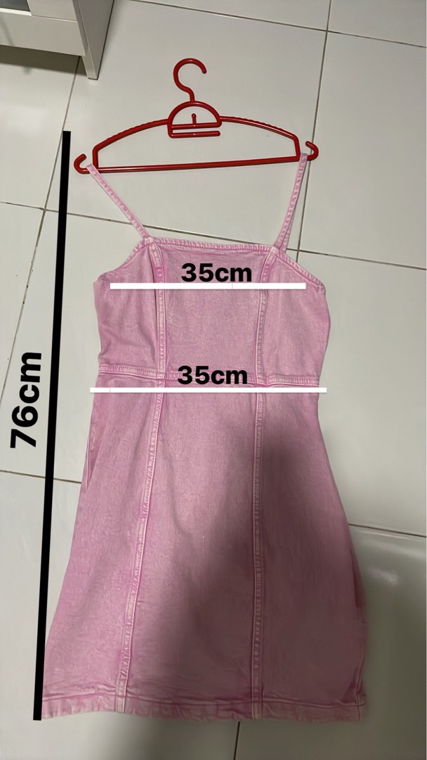 H&m pink denim dress sales