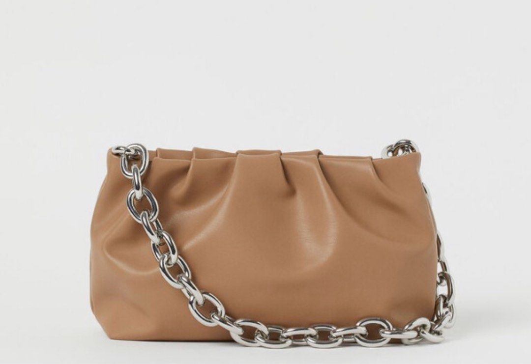 H M Tas bahu kecil wanita rantai soft shoulder bag chain SALE beige