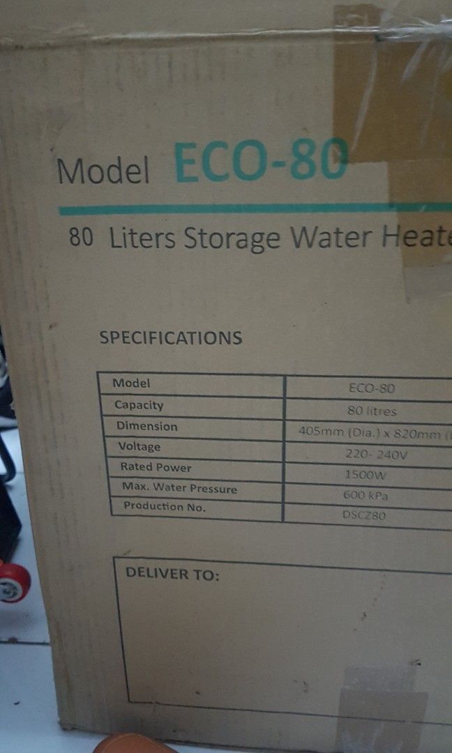 Hydro One Eco80 Water Heater Storage Tank 80L, TV & Home Appliances