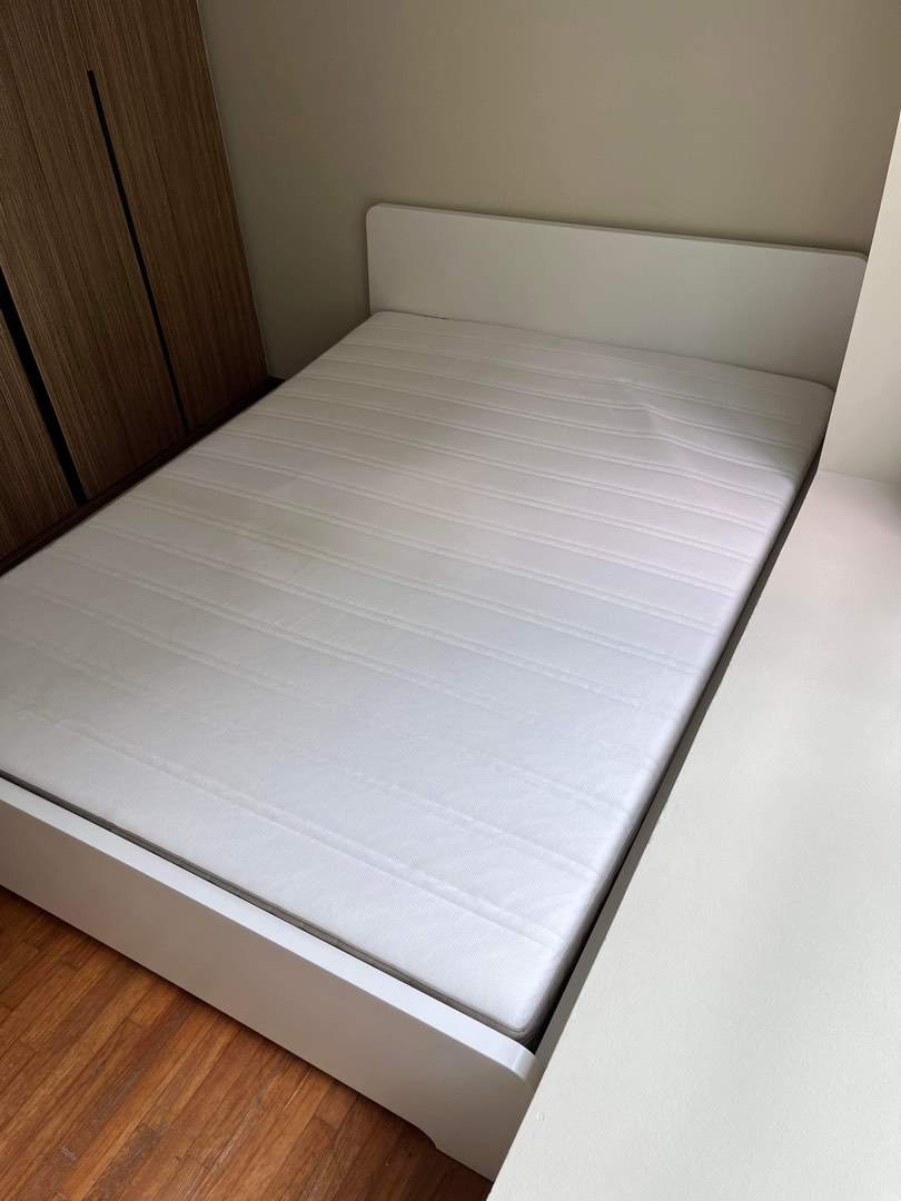 IKEA MALM bed with Mattress, Furniture & Home Living, Furniture, Bed