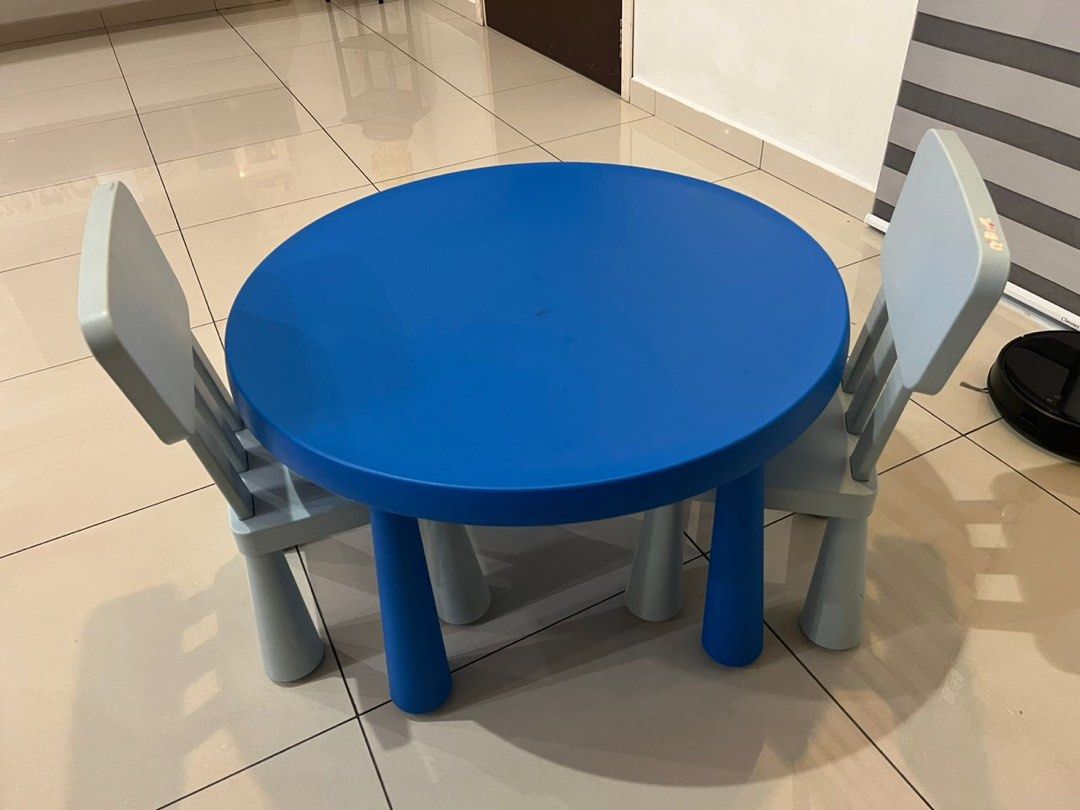 IKEA mammut kids table and 2 chairs, Furniture & Home Living, Furniture
