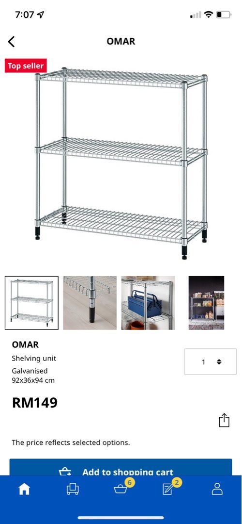 IKEA Omar x 2, Furniture & Home Living, Furniture, Shelves,