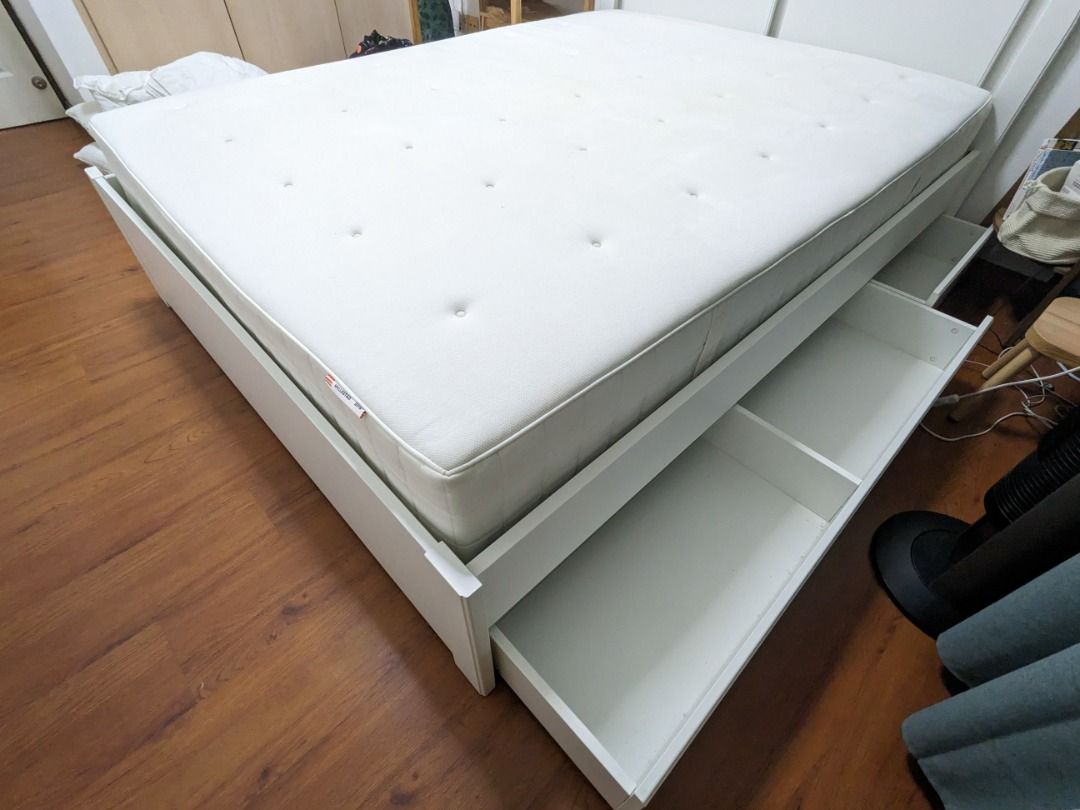 Ikea Songesand Bed Frame & Hyllestad Mattress 150x200, Furniture & Home