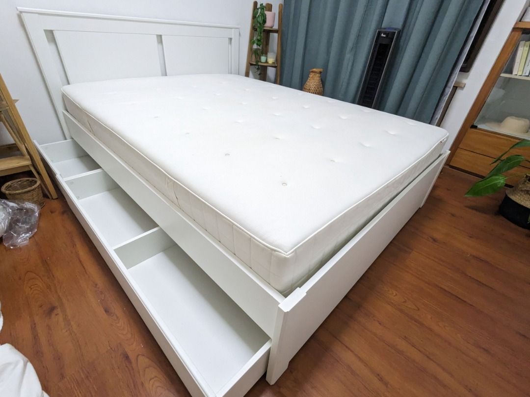 Ikea Songesand Bed Frame & Hyllestad Mattress 150x200, Furniture & Home