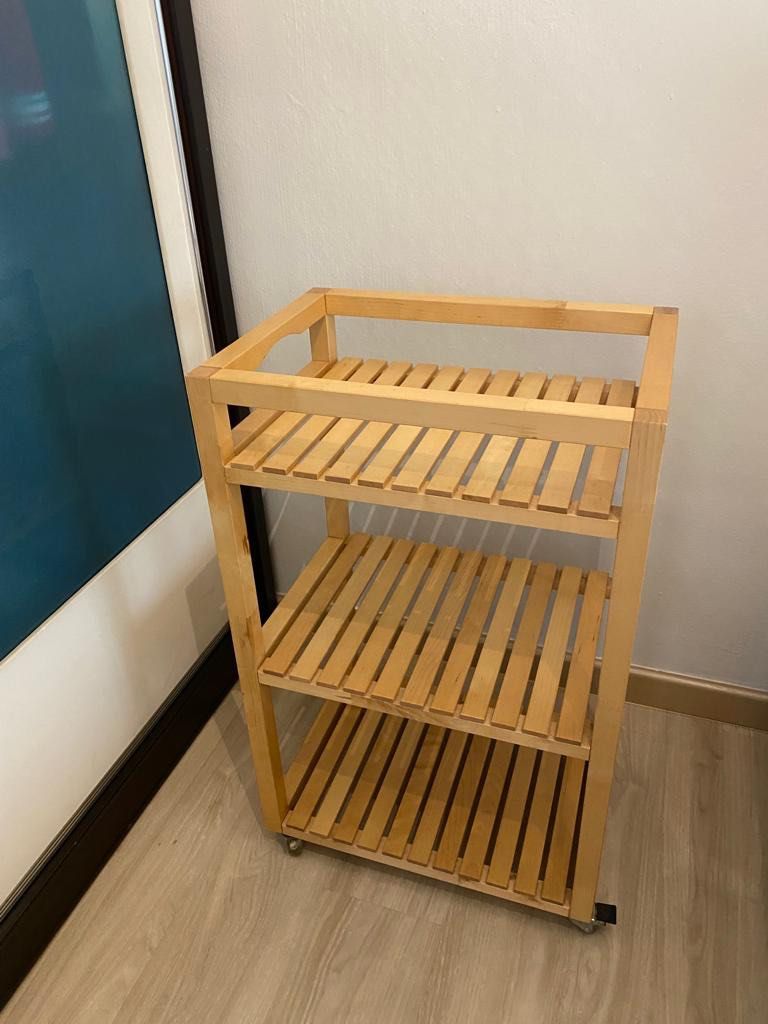 Ikea Trolley Cart Molger Wooden Trolley, Furniture & Home Living