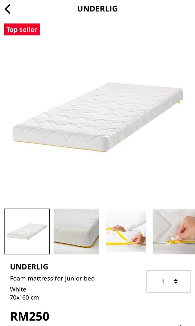 Ikea’s Underlig Foam Mattress for Junior Bed, Furniture & Home Living