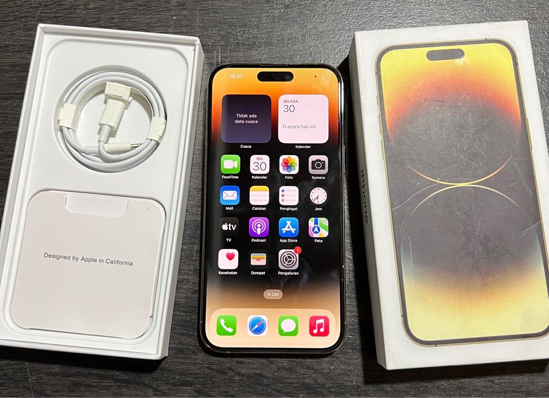 iPhone 14 Pro Max 128GB Gold Fullset GRESH, Telepon Seluler  Tablet, iPhone,  undefined di Carousell