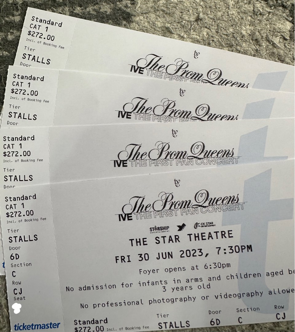 IVE Cat 1 Section E Front Row Concert Tickets Singapore The Prom Queens - How Much Are Front Row Concert Tickets