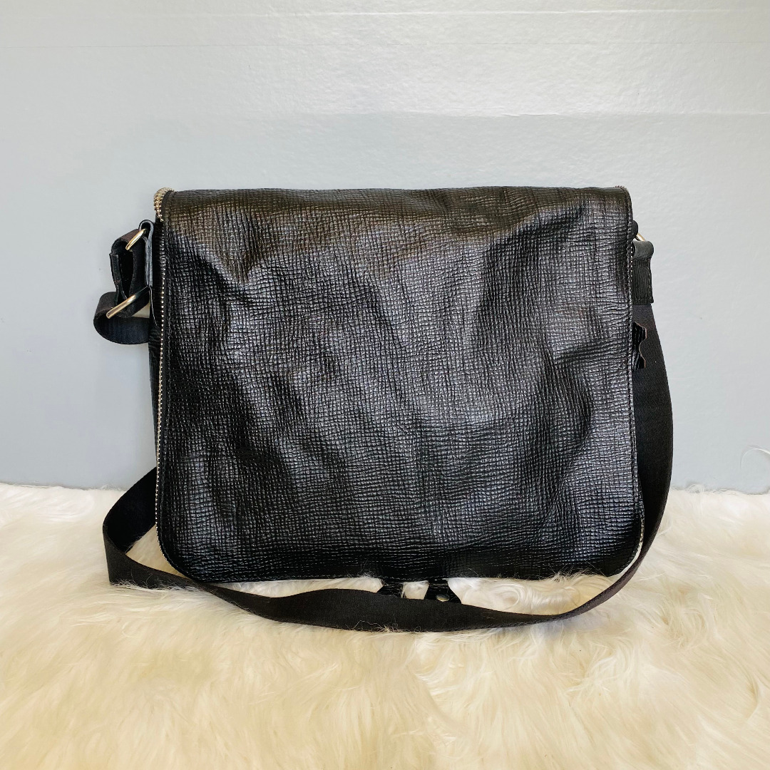 Jimmy Choo x H M Black Men s Collection Leather Messenger Bag