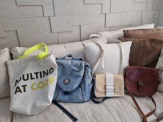 Kipling, coop tote,zara leather bag, f21 bag