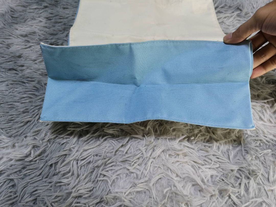 Kitami Technology White & Blue Canvas Tote Bag on Carousell