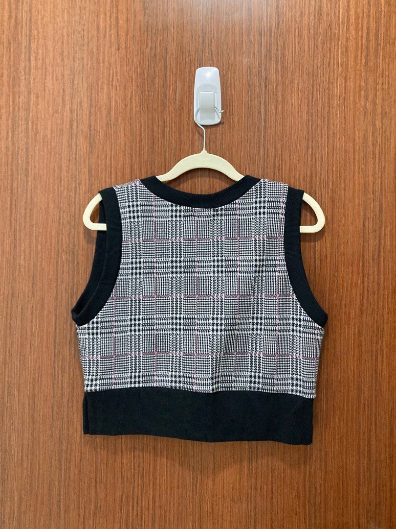 Gingham vest hot sale