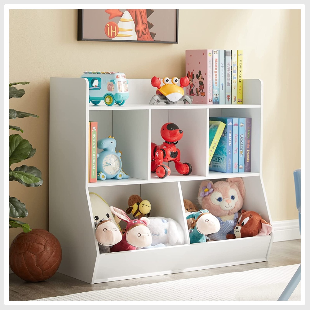 Kovhzcu Toy Storage Organizer with Bookshelf, 5-Cubby Children's Toy Shelf,  Toy Storage Cabinet, Suitable for Children's Room, Playroom, Hallway