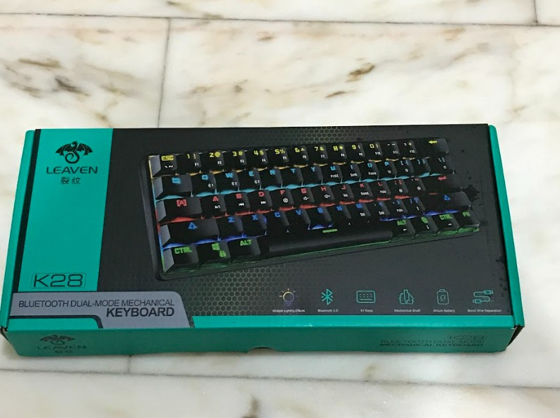 LEAVEN Bluetooth Wireless Keyboard with Mechanical Switches RGB LED ...