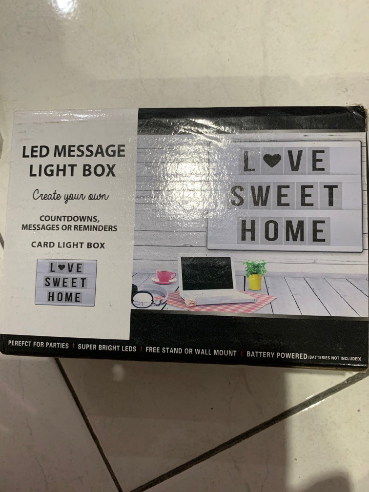 Led message light box, Announcements on Carousell
