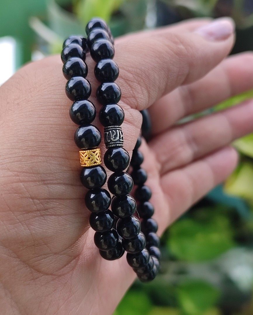 Black Tourmaline, Sunstone & Clear Quartz Bracelet - Spirit Connexions
