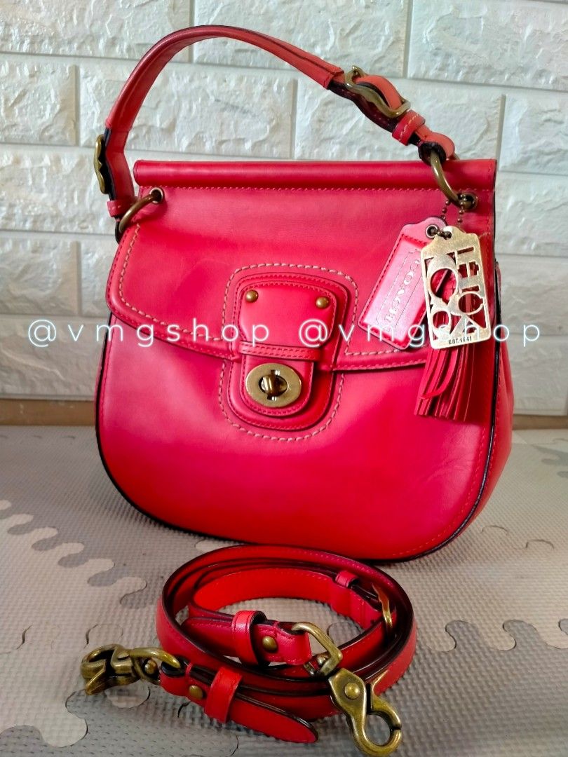 Limited Edition COACH Willis 70th Anniv Handbag (Category: Luxury Bags & Wallets) located in Cavite. Submitted by vmgshop (Listing ID 1234705361, Image 1). Description: ✅RARE/ Limited Edition COACH 70th Anniversary Vermilion Leather Handbag 19132 ✅Vintage-feel ✅Authentic ✅Very beautiful inside & out (check out the colorful lining inside) ✅W/ detachable & adjustable long strap (can be worn as a handbag, shoulder bag, cross-body bag) ✅used but not 