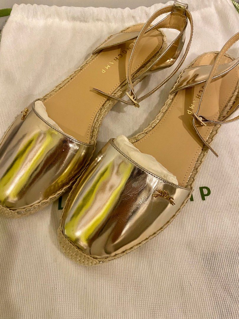 Gold flat hotsell espadrilles