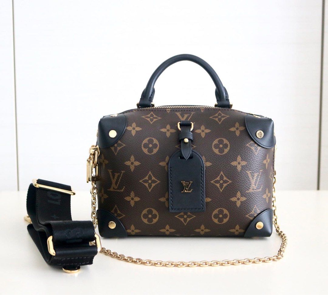 Petite malle leather crossbody bag Louis Vuitton Brown in Leather