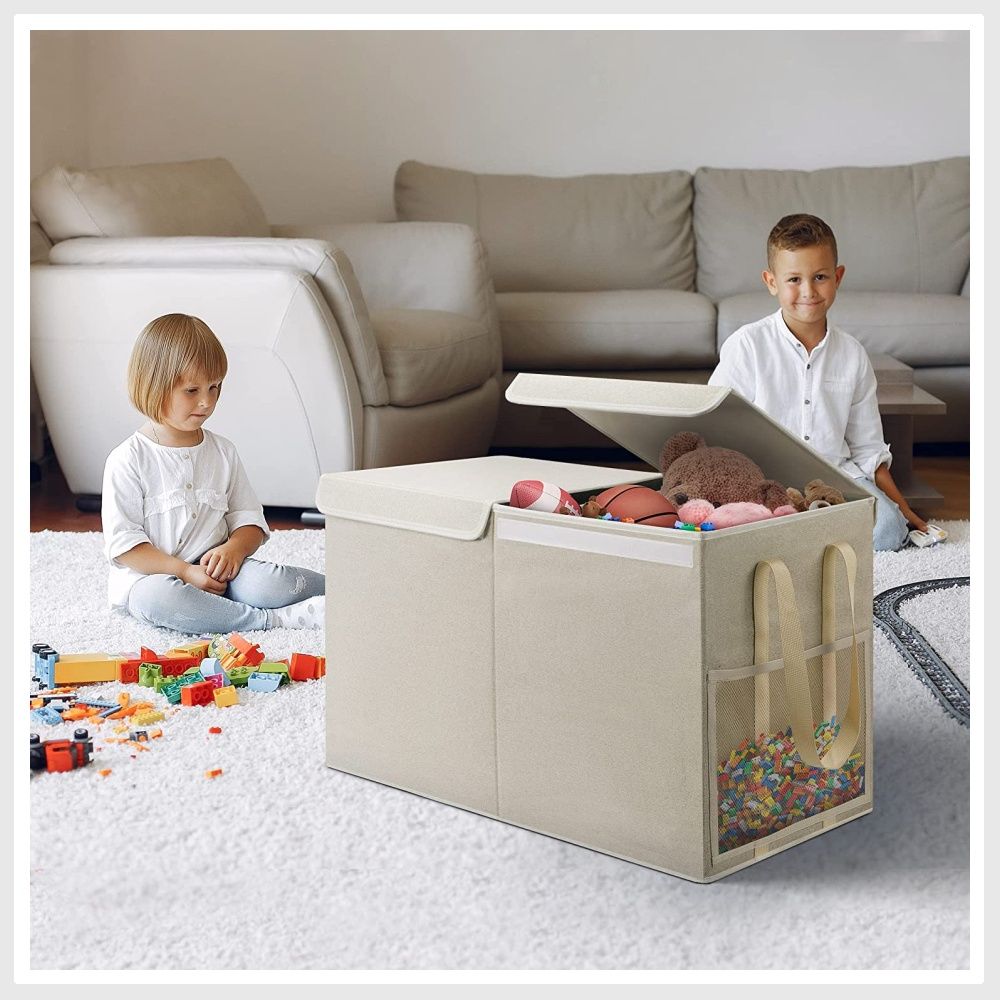 LOVSTORAGE Large Toy Box for Boys Girls Toy Chest Kids Toy Storage