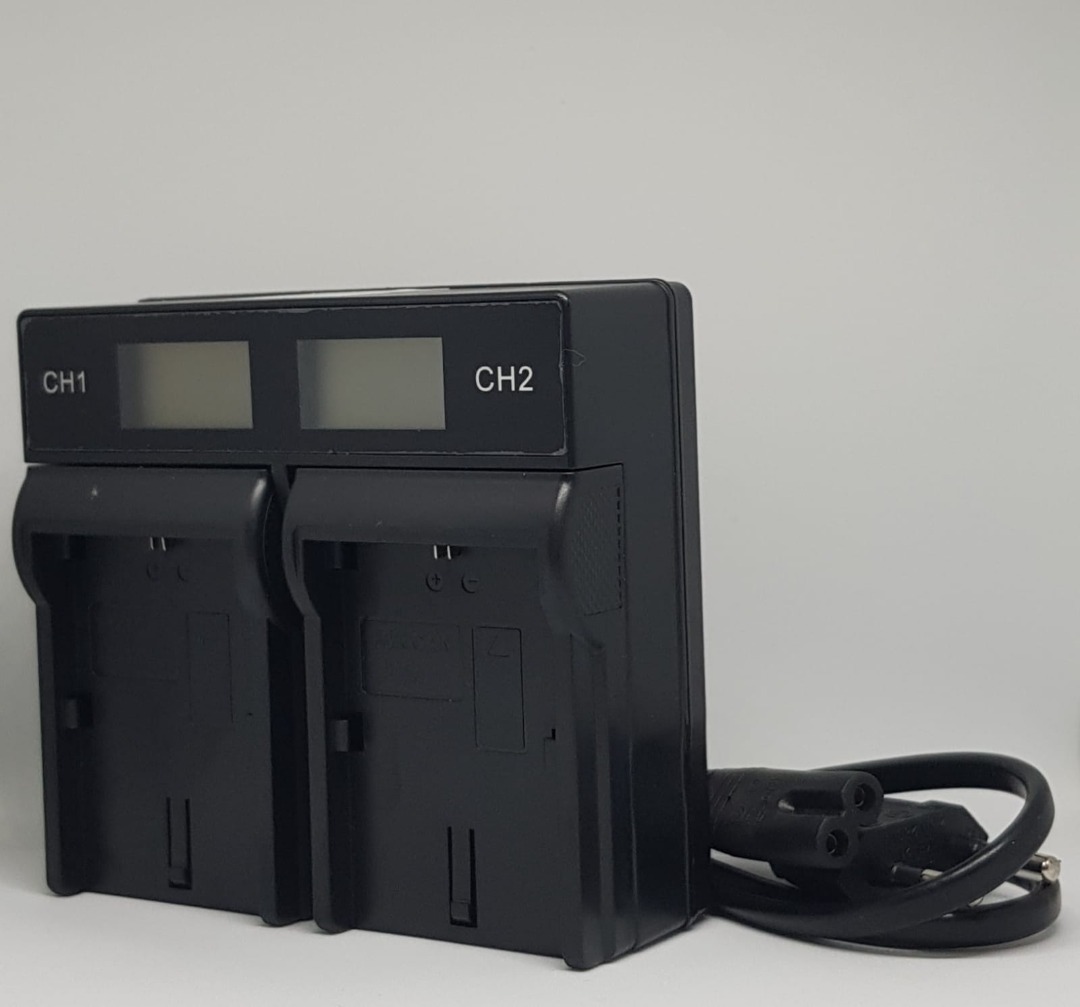 New Dual LCD Battery Charger for Canon LP-E6