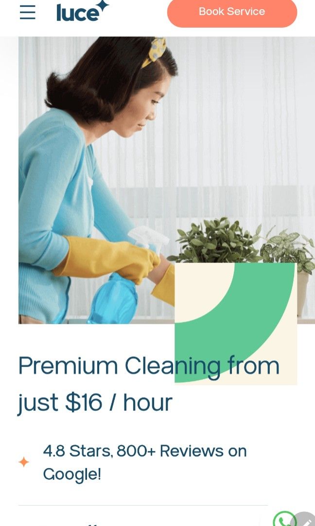 LUCE Cleaning promo code - "REF-NH60U" (Category: Vouchers) located in Singapore. Submitted by fanggger (Listing ID 1234630931, Image 1). Description: Use promo code "REF-NH60U" for $15 off cleaning services ! :) Book here: https://app.lucemg.com/booking.