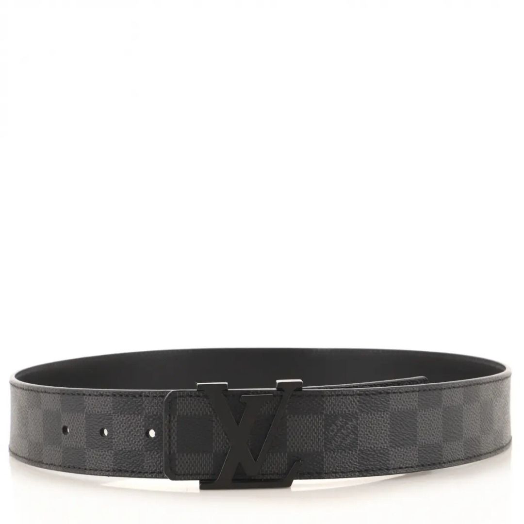 Louis Vuitton Monogram Eclipse Initiales Belt Black Pony-style