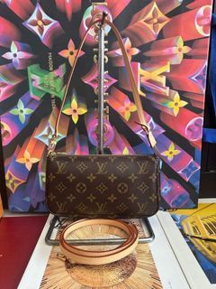 Louis Vuitton Multi Pochette Monogram Bag Pink Strap Dec21 - THE