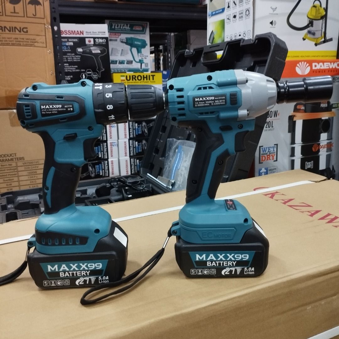 MAXX99 21V 4IN1 Brushless Set Cordless Hammer Drill, Grinder, Electric