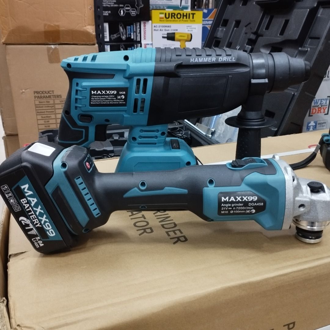MAXX99 21V 4IN1 Brushless Set Cordless Hammer Drill, Grinder, Electric