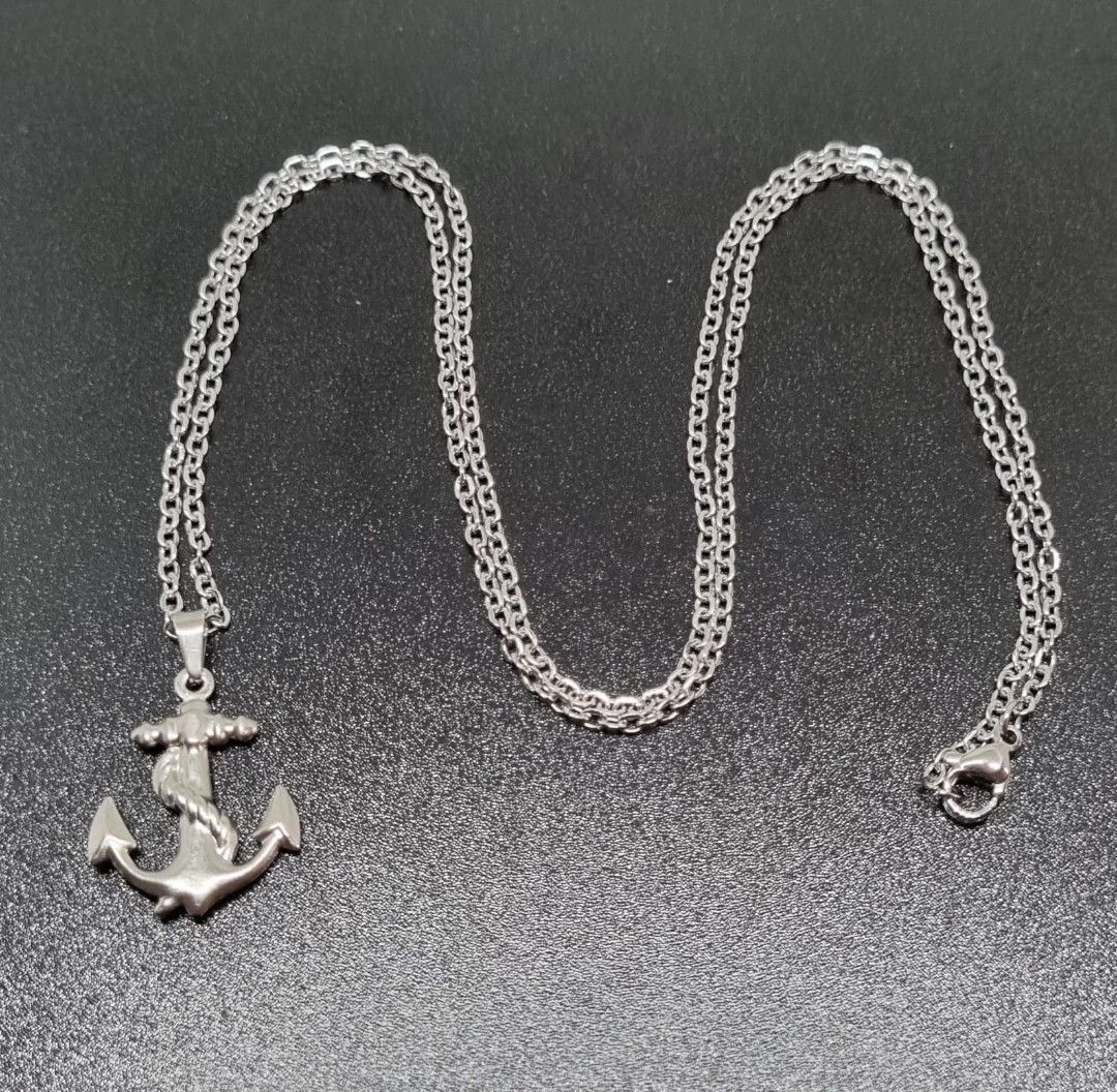 Men Stainless Steel Anchor Pendant Necklace Men s Fashion