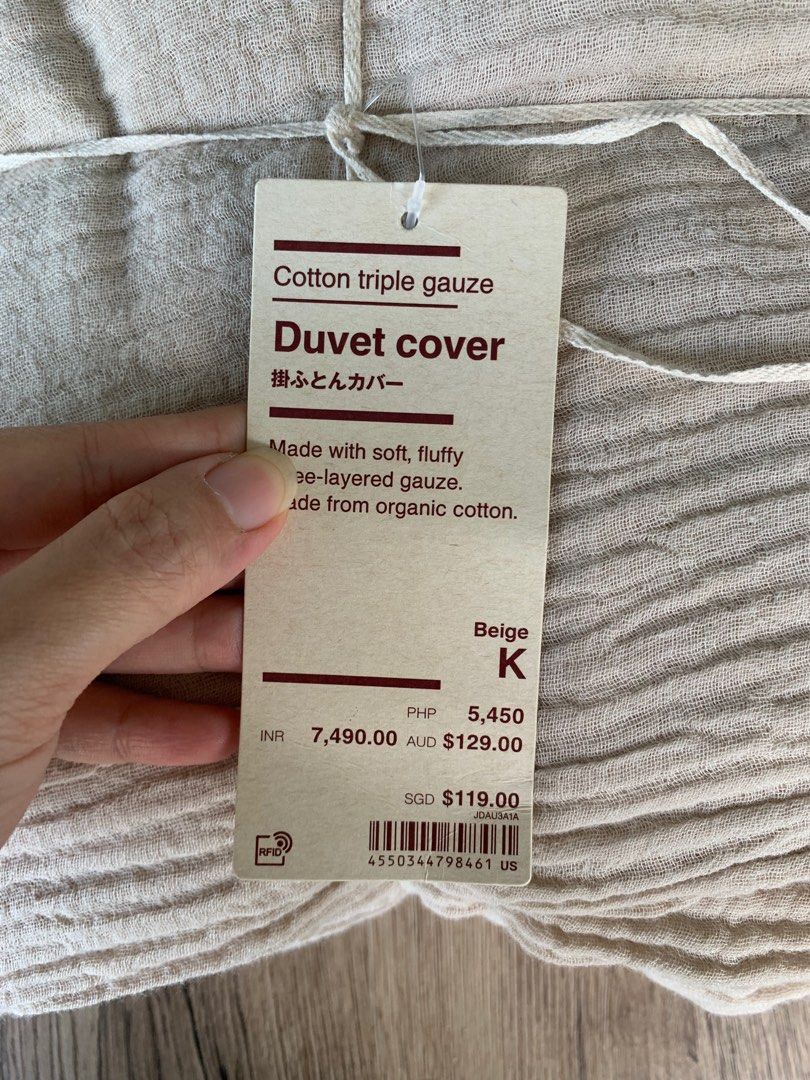 Muji King Duvet cover, Furniture & Home Living, Bedding & Towels on