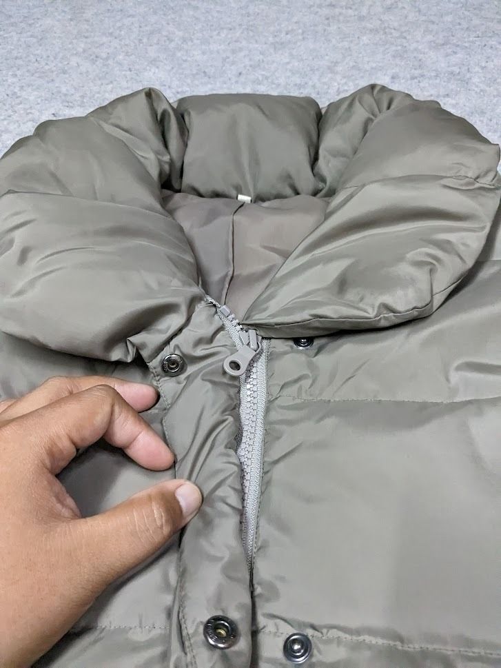 MUJI USA Down Puffer Jacket Full Zip Size Large Grey on Carousell