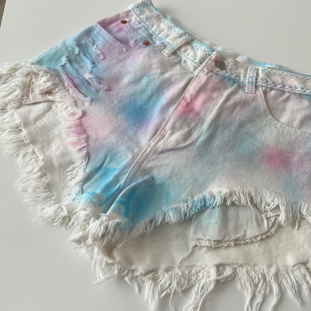 Rainbow denim shorts top