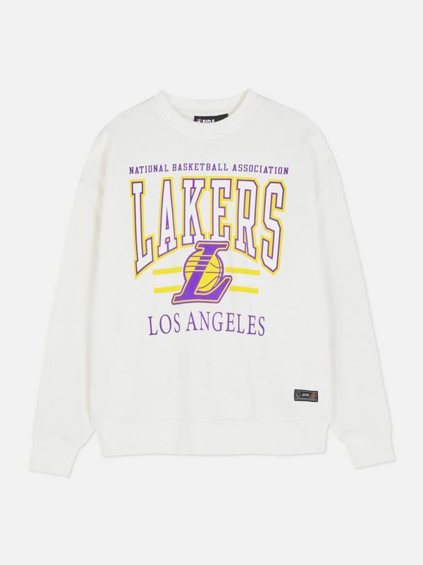 PRIMARK NBA Basketball Los Angeles Lakers Logo T-Shirt - Yellow Size  M-Preowned