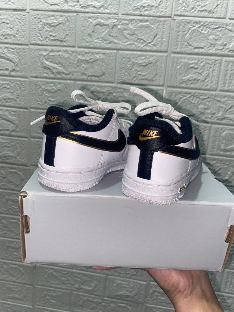 Nike Air Force 1 Low LV8 White Metallic Gold Black (TD) Toddler -  DM3387-100 - US