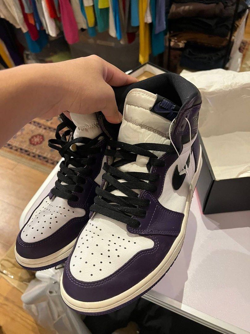 Nike air Jordan court purple Luxury Sneakers Footwear on Carousell