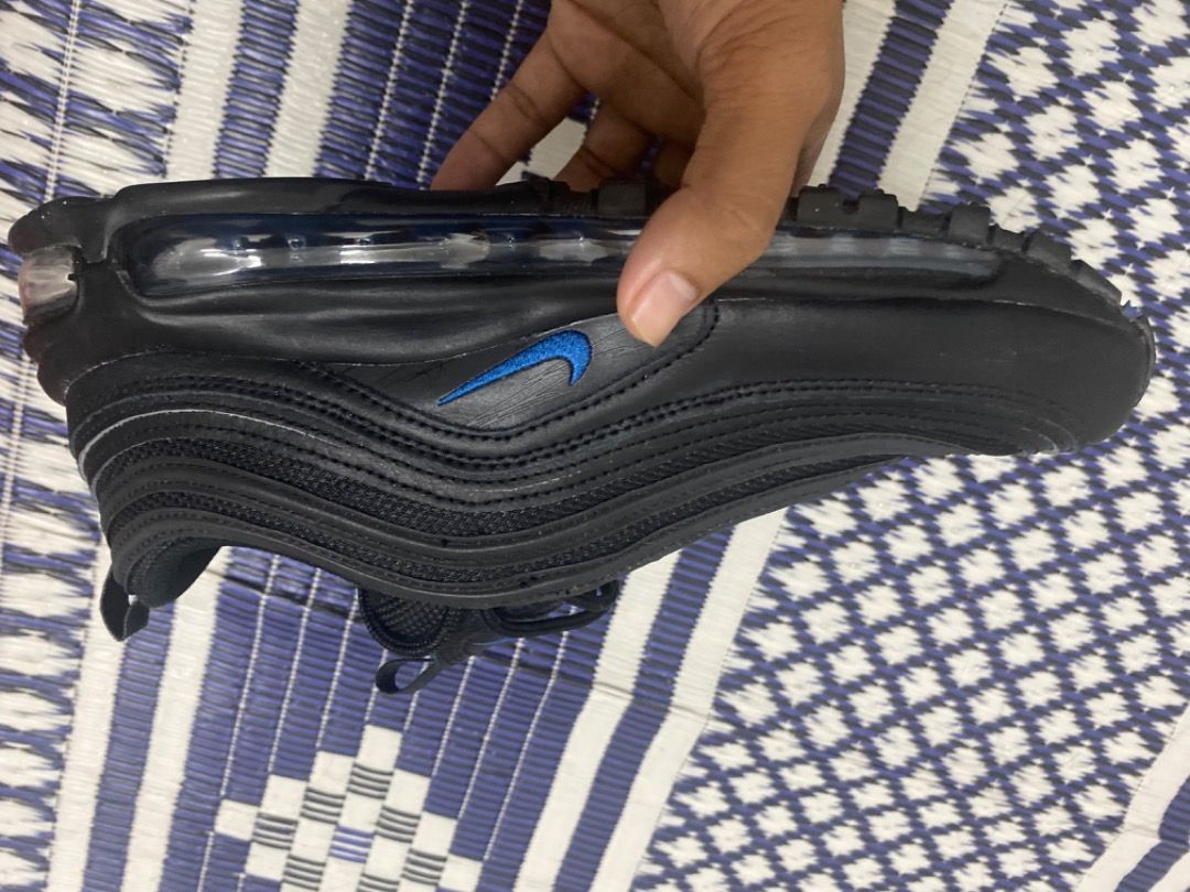 Air max 97 deals black with blue tick