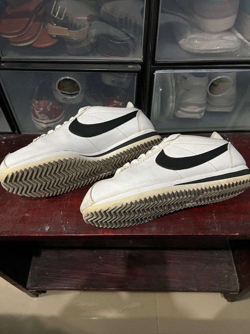 cortez shoes white and black